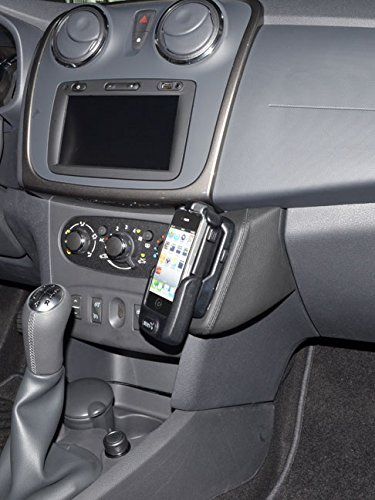 KUDA Handyhalterung passend für Dacia Sandero (2. Gen) / MCV 2 ab 03/2012 - Telefonkonsole für Smartphones, Handy, Navi und mehr - Kunstlederkonsole, Schwarz, 038045