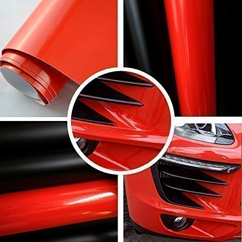 TipTopCarbon 6,57€/m² Autofolie Glanz Rot 0,3m x 1,52m Auto Folie BLASENFREI mit Luftkanälen 3D Flex