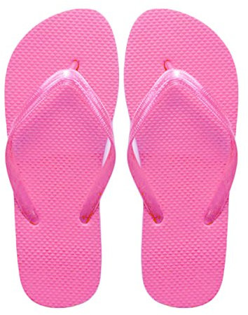 SUGAR ISLAND® UNISEX LADIES GIRLS MENS SUMMER BEACH FLIP FLOP POOL SHOES-PINK-3/4