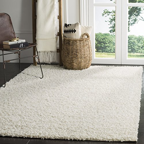 SAFAVIEH Area Rug 3x5 - Athens Shag Collection - Off-White, Non-Shedding & Easy to Clean, Ideal for Living Room, Bedroom, Dining Space (SGA119B)