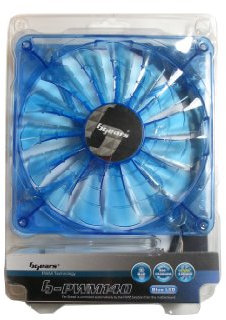 Bgears b-PWM 140-Blue Ball Bearing Black Fan with High Speed Extreme Airflow