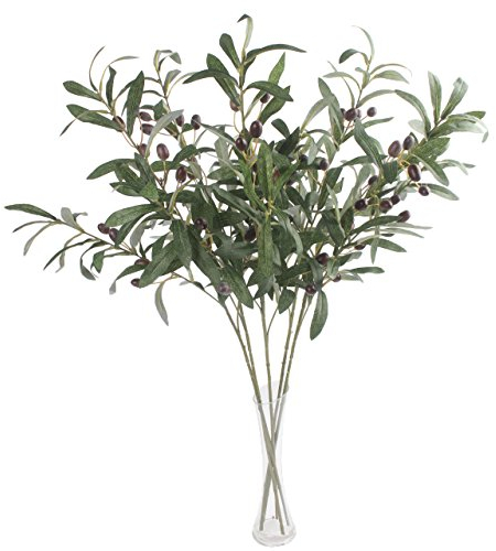 JAROWN Lot de 5 Branches d'olivier artificielles 71,1 cm
