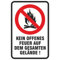Schild Achtung kein offenes Feuer 300 x 450 mm aus Aluminium-Verbundmaterial 3mm stark