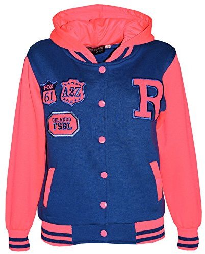 A2Z 4 Kids B.B Hooded R Fashion Fox Jacket Varsity Baseball Style Coat Long Sleeves New Casual Fashion for Unisex Kids Girls Boys New Age 2-13 Years