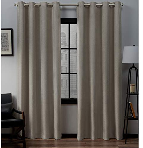 Exclusive Home Paire de Rideaux en Lin, Polyester, Beige, 213,4 cm de Long