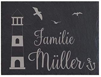 personalisiertes Türschild aus Schiefer | Haustürschild mit Gravur | Namensschilder für die Haustür | Geschenke zum Einzug