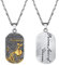 PROSTEEL Kette und Anhänger, Militärplakette, mit Sternzeichen, Halskette aus Stahl, gelbvergoldet, mit österreichischem Strass, schwarz, zweifarbiger Schmuck für Herren und Jungen, Vergoldeter