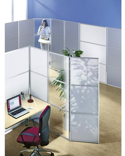 eurokraft | Stellwand- und Paraventsystem | HxBxT 1800 x 1000 x 18 mm | ESG-Glas klar