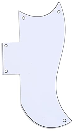 Musiclily Pro 5 Löcher Small Half Face Pickguard Gitarren Schlagbrett für USA Les Paul SG,3 lagig Weiß