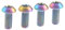Ruifu Gr5 Lot de 4 vis Torx T25 en alliage de titane M5 x 12 mm pour porte-bidon de vélo (arc-en-ciel)