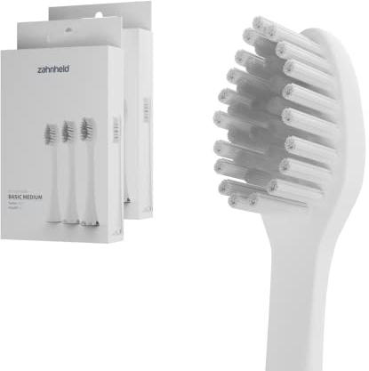 Zahnheld® Bürstenkopf Basic Medium | Ersatzbürsten | Mittelharte Wechselköpfe Für Gero Schallzahnbürste | Effektive Reinigung | In Papierverpackung