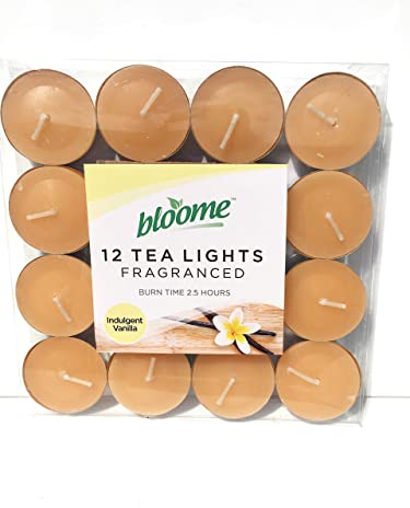 bloome Lot de 12 bougies chauffe-plat parfumées (vanille gourmande)