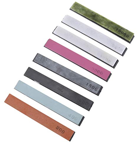 Tubayia 8 Stück Schleifstein Wetzstein Abziehstein 200-10000 Körnung Messerschärfstein für Küche Messer Schere
