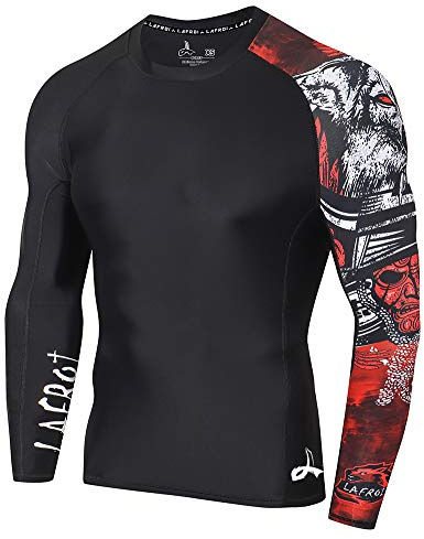 LAFROI Camiseta de Manga Larga para Hombre UPF 50+ | con protección solar, Protectora, Compresión, Ajustada, BJJ, natación, CLYYB