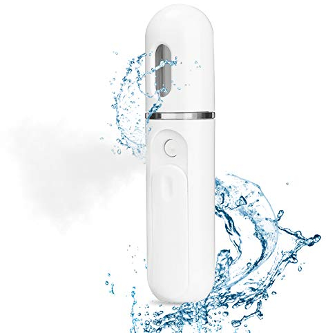 Gesichtsnebel, Mini-Nano-Gesichtsdampfer, tragbarer feuchtigkeitsspendender Sprühnebel, Hautpflege-Luftbefeuchter, wiederaufladbar über USB (30 ml Wasserergänzungsmittel)