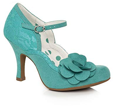 Ruby Shoo Belle Divino Exklusive Josie Lace Mary Jane High Heel Pumps, Blaugrün, Jadegrün, 40 EU