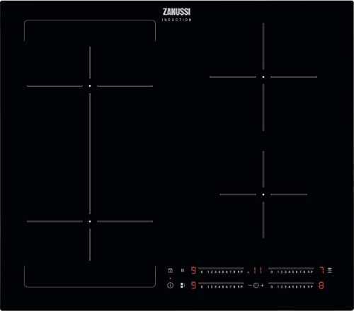 Zanussi Induction Hob Series 40, ZIFN644K 4 Zones, 60cm, Connect Cooking Zones for Large Pans with JoinZone, Hob2Hood Technology, Power Boost Function, Built-In Hob, Child Safety Lock, Ceramic Surface