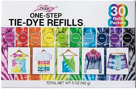 Tulip One-Step Tie-Dye Kit Refills, Rainbow Tie Dye, Multicolor, 30 Pack