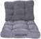 Meerweh Palettenkissen mit Rückenteil, 76/40x58x12 cm, Cordstoff, flauschig, grau, 2er Set