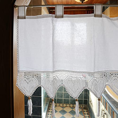 Lsimeru Weiß Küchengardinen Scheibengardine Gehäkelt Vintage Kurz 60x150 Bistrogardinen Kurzgardinen Halbe Gardinen Klein Fenster Vorhang Küche Schlafzimmer Wohnzimmer