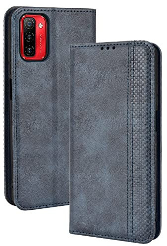 GOGME Leder Hülle für Ulefone Note 12p, Premium PU/TPU Folio Schutzhülle Handyhülle, Flip Case Cover Klapphülle mit Standfunktion & Kartensteckplätzen, Blau