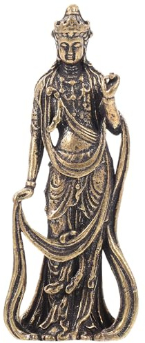 BESPORTBLE Bodhisattva Weiße Tara Statue Göttin des Mitgefühls und der Heilung Meditieren auf Lotus-Thron Buddha Skulptur östliche Erleuchtung Buddhismus Figur Ornamente