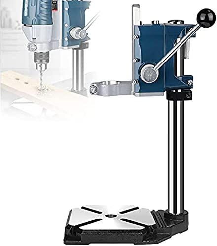Perceuse À Colonne, Banc De Perceuse À Pilier avec Étau/Support De Perceuse À Plaque De Pression avec Tête Rotative À 90°, Poste De Travail De Table De Perceuse Réglable, Base en Fonte + Concepti