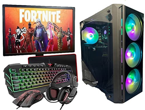 PC Gaming Computer Fisso Desktop Completo GT1030 - Tastiera - Mouse - Cuffie - Windows 11 PRO - WiFi USB - HDMI (CPU: I7 - RAM 32GB -SSD 480 GB, MONITOR 24)