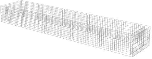 XIAOGUANG Gabionen-Hochbeet, Palettenrahmen, Hochteich, Gemüsebeet, Kräuterregal Balkon, Blumenbeet, Kräuterspirale, Tomatenbeet, Pflanzhochbeet, Verzinkter Stahl 450×90×50 cm