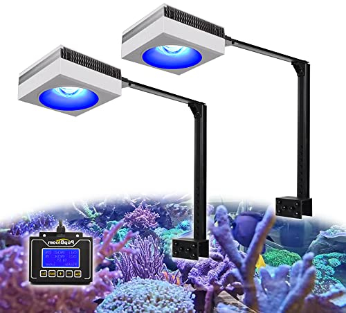 PopBloom RS90 Meerwasser Led Aquarium Beleuchtung, Controller Programm Salzwasser Riff Aquarium Beleuchtung für 80-120cm Marine Korallen SPS LPS Riff Aquarium