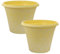 CTI Living Set of 2 Round 30cm 12 Inch Garden Plant Pot Yellow Outdoor Planter Decorative Cover Drainage Hole Weatherproof