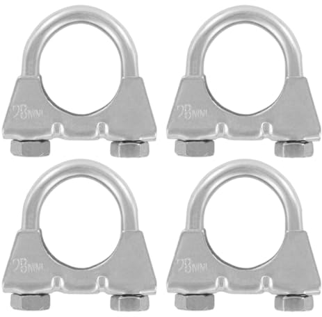 4er Set U Bügel Rohrschellen M8 x 28mm extrem belastbare Montageschellen aus verzinktem Stahl (4 Stk. M8 x 28 mm)