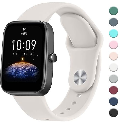 Oumida Correa para Amazfit Bip Correa/Amazfit Bip 3 / Amazfit Bip U Pro/Bip 3 Pro/Bip U/Bip Lite/Bip S/Bip S Lite, 20mm Pulsera Deportiva Ajustable Correa de Muñeca de Repuesto de Silicona