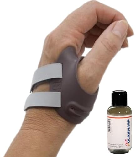 Olanmarp Waschmittel für Mikrofaser 50 ml + Push Ortho Daumenorthese CMC - Stabiler Halt für Daumensattelgelenk - Greiffunktion nicht eingeschränkt (Rechts, 0)