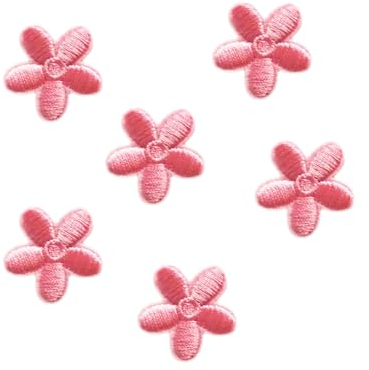 Wambere 30 Stück Blumen Applikationen,Patches zum Aufbügeln,Aufnäher Flicken zum Aufbügeln,Gestickter Blumenaufnäher,Bügelbild Aufbügelflicken,für DIY Kunsthandwerk Kleidungsdekoration,Rosa