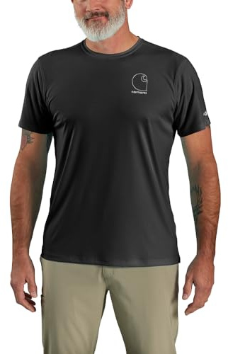 Carhartt Herren 106163 Force Sun Defender™ Lightweight Short Sleeve Lo, Schwarz, Mittel