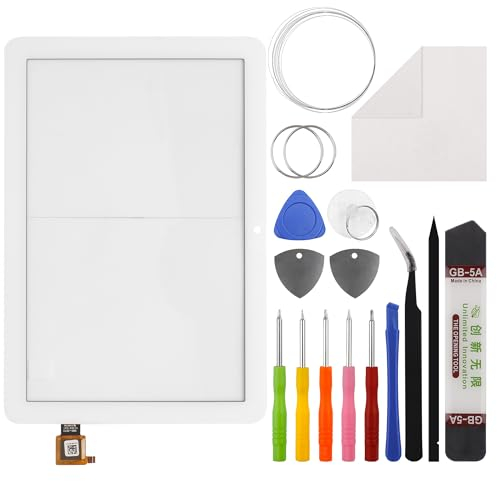 Neuer Duotipa Touch Screen Digitizer Ersatz für Amazon Kindle Fire HD8 / HD8 Plus 10th Gen 2020 Tablet K72LL3 K72LL4 mit Reparatur Tools Kit. (Weiß,Kein LCD-Bildschirm).