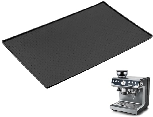 QWORK® Unterlage Silikonmatte 48 x 30 cm Unter Kaffeemaschine, Anti-Rutsch Unterlage zur Stabilisierung der Kaffeemaschine - Schwarz