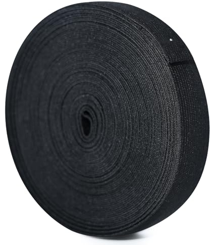 Elastic Band for Sewing, 1 Inch 11 Yard High Elasticity Knit Spool Sewing Band for Dressmaking, Wig Band, Trouser, Headbands & DIY Craft (Black)