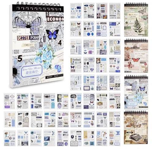 SpeedBurst Sticker Set, Scrapbook Aufkleber-Vintage, Sticker, dekoratives Reise-Scrapbooking-Sticker-Album, japanische Papiersticker für Planer, Bullet Journaling, Trash Journaling
