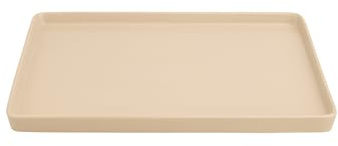 Sallys Servierplatte eckig 35 x 25 cm aus hochwertigem, widerstandsfähigem Porzellan - Servierteller (Dessert Beige)