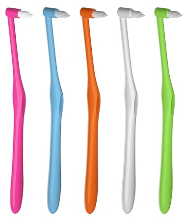 iLamvie 5 Stück Tuft Zahnbürste,Einbüschelbürste Getuftet Bürste Weich,Büschelzahnbürste für kieferorthopädische Zahnspangen und Brücken Detail Reinigung.