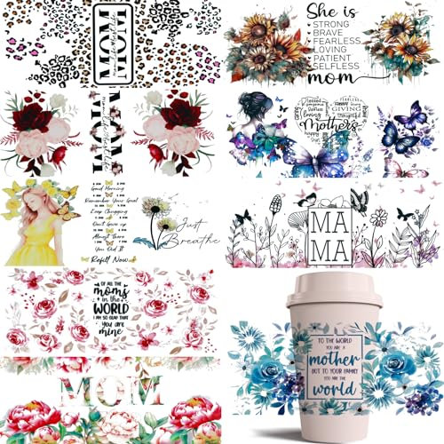 Infusible Transfer Ink Sheets, Aquarell Sublimation Transferpapier, 23*11cm, UV-Transferaufkleber für Glasbecher, Infusible Transfer-Tintenblätter, Vorgefärbtes Sublimationspapier für T-Shirts, Tasse