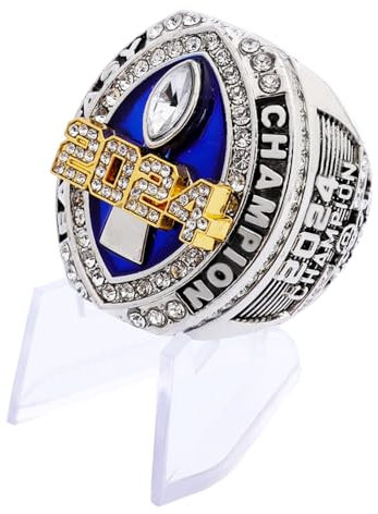 guancrown Fantasy Football Championship 2024 Ring Award Preis Sports Winner FFL Champion Ring (Größe 8, Ring mit Ständer)