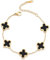 MGOOL Bracelets For Womens 18K Gold Plated Clover Friendship Bracelets Lucky Four Leaf Adjustable Bracelets For Women Gifts For Ladies Teen Girls (Black)