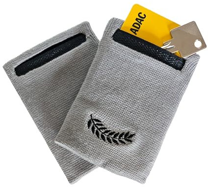 EUKLES Schweißband mit praktischer Klettverschlusstasche (Grau)