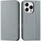 SHIELDON Hülle für iPhone 16 Pro Handyhülle [Echtleder] [Kartenfach] [Magnetverschluss] [Ständer] [RFID Blocker] Schutzhülle Klapphülle Card Holder Kompatibel mit iPhone 16 Pro 5G 6,3 Grau