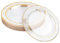 MATANA 40 Premium Dessertteller mit Goldrand, Hartplastik Teller Gold, 19cm - Plastikteller Mehrweg, Kunststoffteller, Partyteller für Hochzeiten, Geburtstage, Partys - Elegantes Party Teller