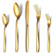 COPOTIO Set di posate oro per 12 persone, Posate in acciaio inox 60 pezzi, con cucchiaio forchetta e coltello