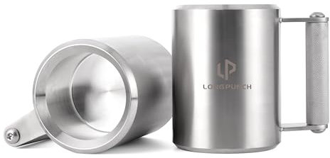 LongPunch Heavy Mug 10KG/22LB 14 oz, Stainless Steel Overweight Dumbbell Cups, Fitness Sports Water Cup, Funny Beer Mug, Gym Workout and Coffee Enthusiast Gift, Prank Gift